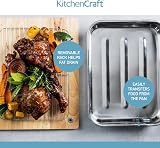 KitchenCraft Roasting Tin with Rack Stainless Steel 37 x 28 cm view 5