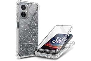 WDHD Designed for Boost Mobile Celero 5G 2024 Case with [Built-in Screen Protector], Full-Body Protective Shockproof Rugged Bumper Cover Case (Crystal Glitter Gem)
