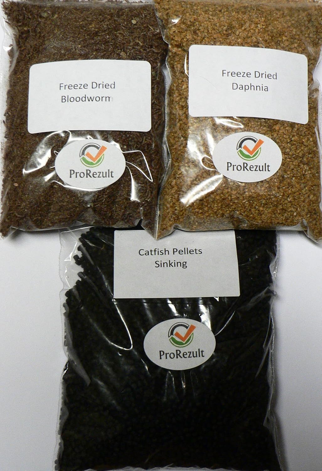 Prorezult Freeze Dried Bloodworm, Daphnia & Catfish Pellets 3 Pack Tropical Fish Food Variety Pack of Sinking and Floating Food