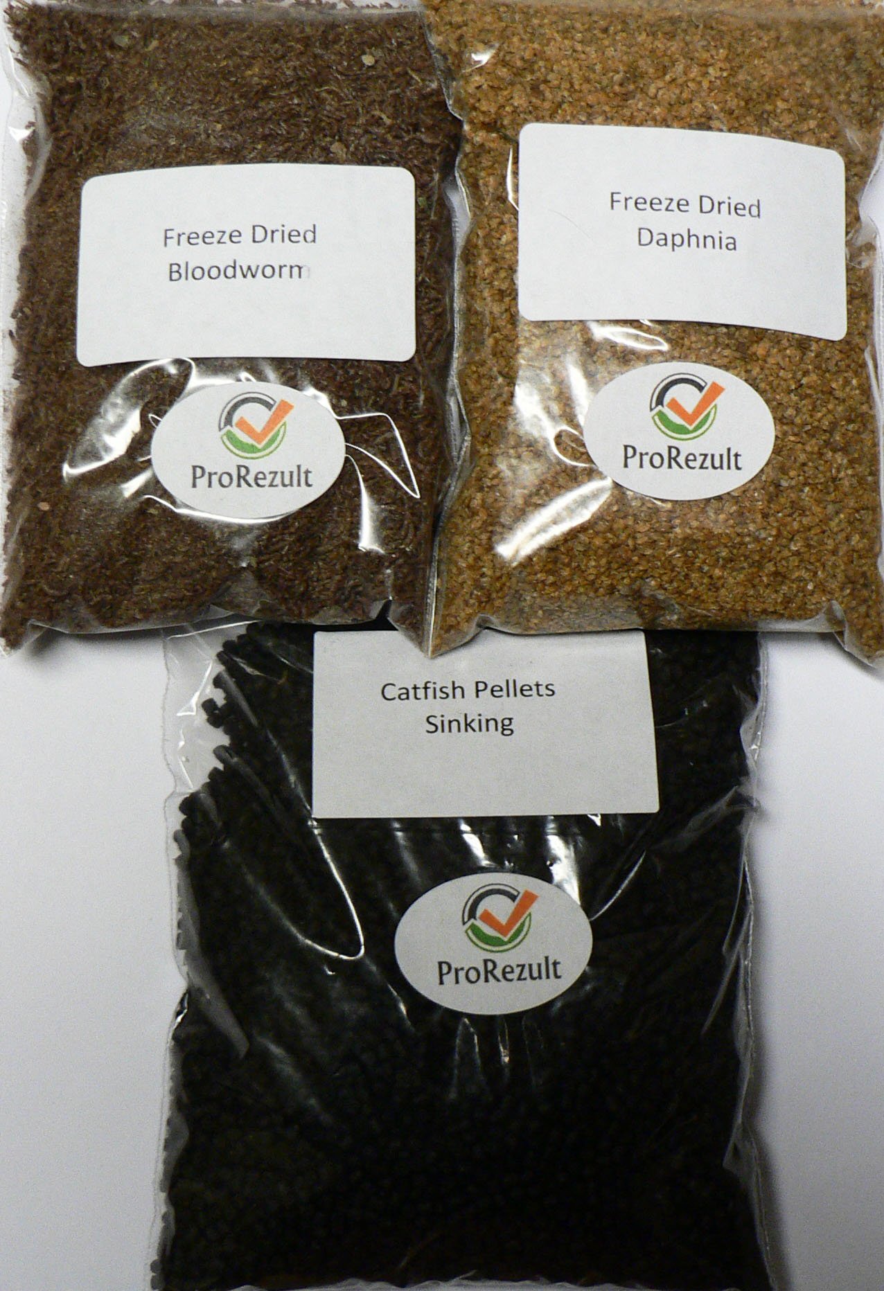 Prorezult Freeze Dried Bloodworm, Daphnia & Catfish Pellets 3 Pack Tropical Fish Food Variety Pack of Sinking and Floating Food
