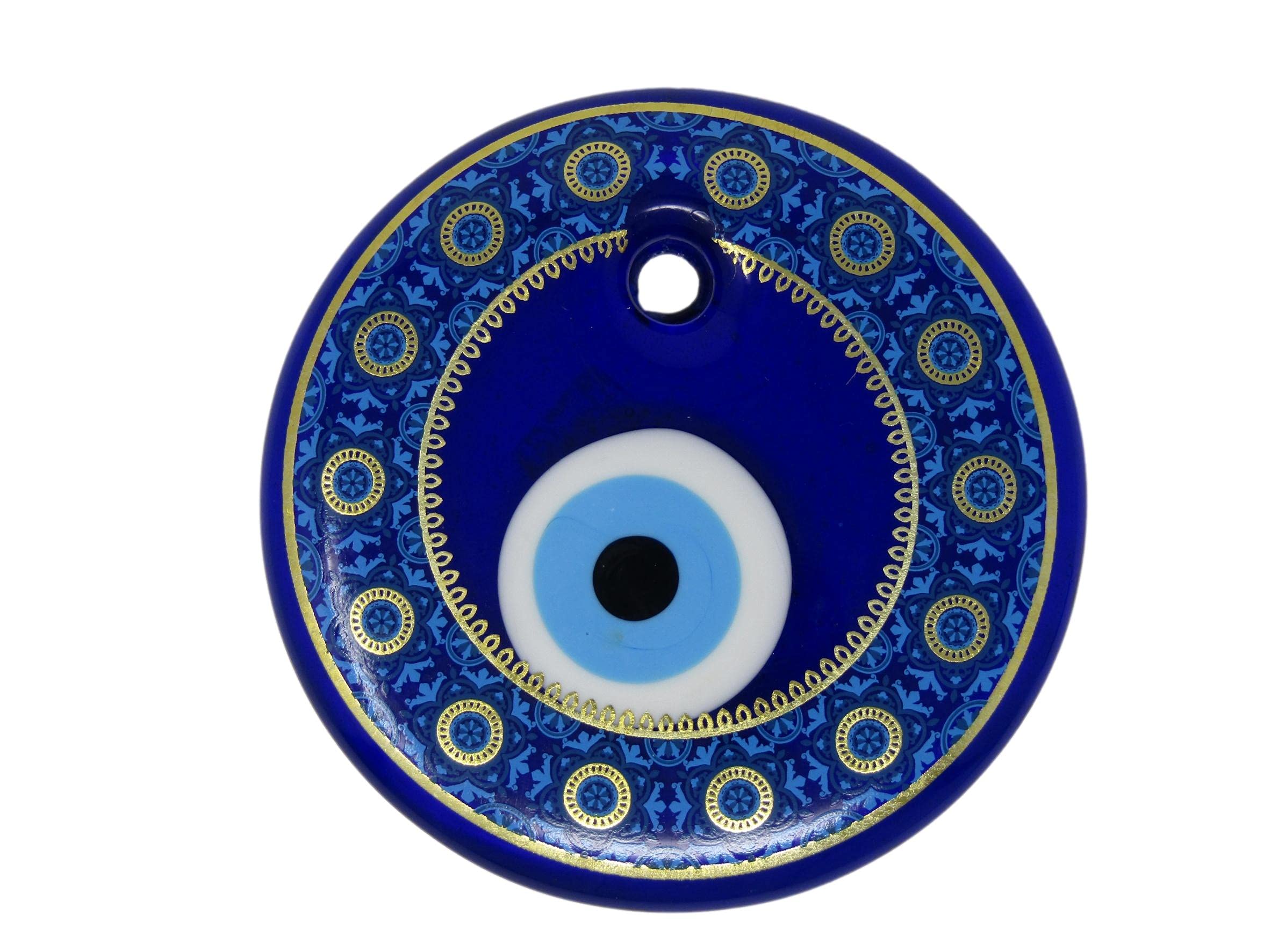 346 - Beautifully Decorated 13cm Glass Lucky Evil Eye Amulet Hanging