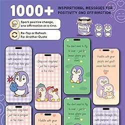 60 Positive Penguin Cards Jar, Affirmation Cards