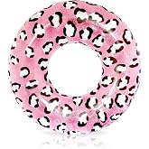 Playtek 38 inch Pool Ring, Large Cheetah Printed Pool Ring, Durable Floats Tubes for Swimming on Beach, Pool, Water Sports for Adults and Kids (PT8051)