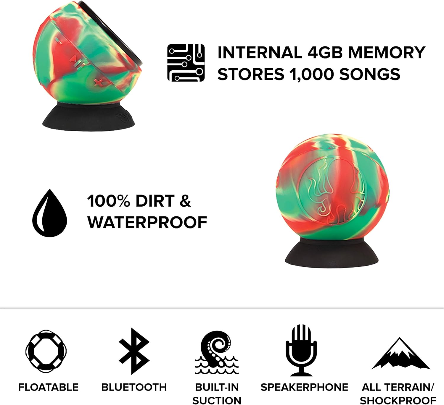 waterproof speaker with internal storage