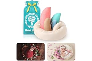 M&G House Newborn Photography Props - 6pcs Baby Photoshoot Props, Adjustable Photography Props Fits 0-6 Months Baby, Ultra-Soft Photo Donut Posing Pillow Basket - Multicolor