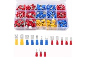 280PCS Crimp Connectors Kit 2.8mm 4.8mm 6.3mm Spade Terminals Male Female 15 Types Electrical Wire Connectors with Ring Fork 