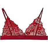 Cotorance Womens Bra No Underwire Lace Unlined Demi Triangle Bralettes