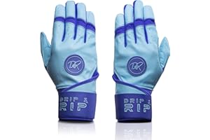 Drip & Rip Baller Series Premium Long Cuff Batting Gloves for Baseball and Softball in Youth and Adult Sizing