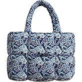 NAARIIAN Puffer Tote Bag for Women, Lightweight Quilted Puffy Shoulder Handbag with Adjustable Shoulder Strap