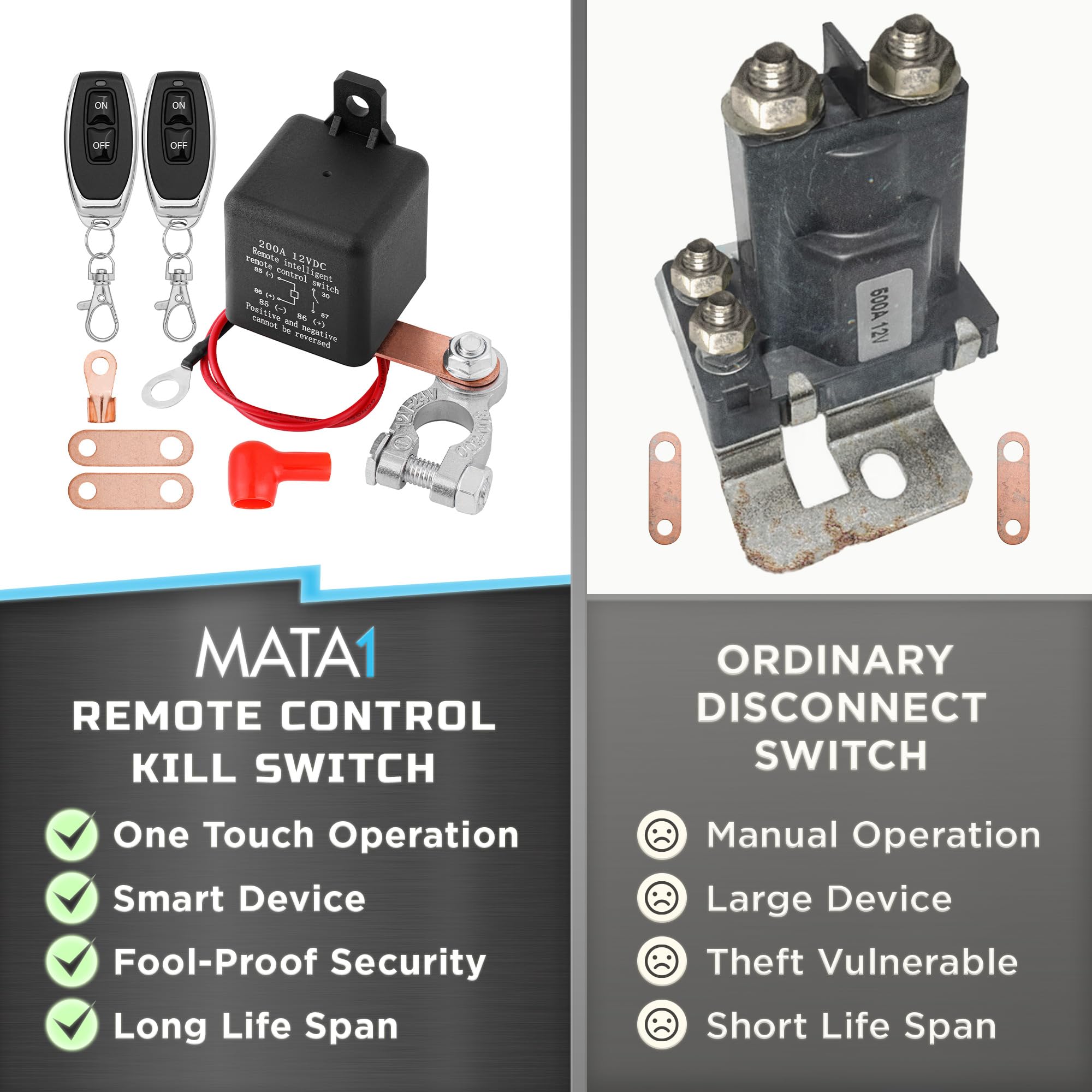 Mua Mata1 Kill Switch for Car Battery, Remote Disconnect Isolator, 200 ...