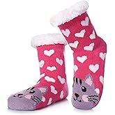 TRUEHAN Kids Girls Boys Slipper Socks Soft Thick Cozy Fuzzy Animal Anti-Slip Winter Thermal Christmas Socks Indoor
