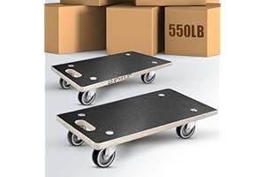 Furniture Mover Dolly, Rectangle Wood Platform Dolly 2 pcs 551 lbs Rolling Mover with Wheels for Moving Heavy Furniture, Refr