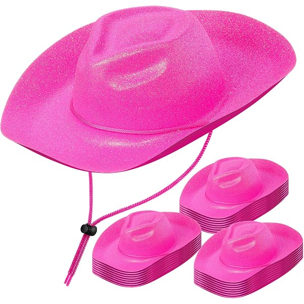 3569 7 Pcs Neon Sparkly Glitter Space Cowboy Hat, 1 Western Bride To Be 7 Pcs Neon Sparkly Glitter Space Cowboy Hat, 1 Western Bride  main image 2