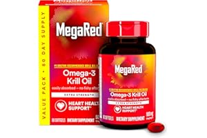 Megared 500mg Extra Strength Omega-3 Krill Oil (80 Count)