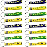Atsmbiye Brazil Brazilian Rubber Keychains Decorations-24PCS National Country Events Patriotic Festival Party Favors Supplies Goodie Bag Stuffer Stretchable Silicone Keychain