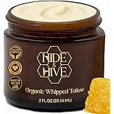 HIDE & HIVE Whipped Tallow Balm – Grass-Fed Moisture for Face, Body & Hands – Organic Beef Tallow for Skin with Royal Jelly & Propolis – Clean, Non-Greasy Balm for Dry, Sensitive Skin