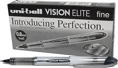 Uni-ball UB200 Vision Elite Rollerball Pen 0.8mm Black Ref 9007000 Pack of 12