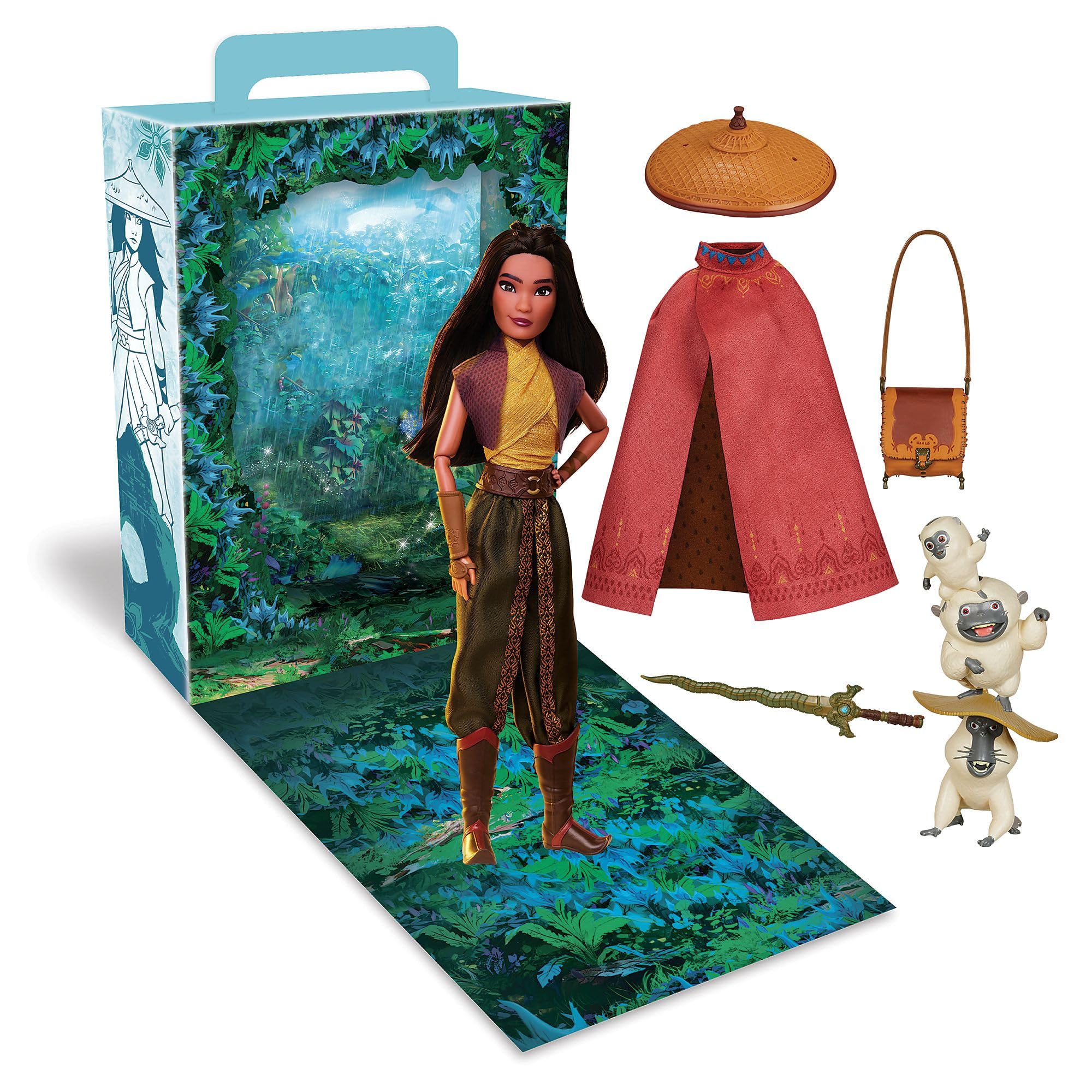 DISNEY STORE Official Raya Story Doll for Kids, Raya and the Last Dragon, 29cm/11'', Fully Poseable Toy with Accessories, Suitable for Ages 3+