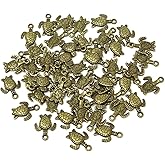 Honbay 50PCS Alloy Tortoise Charms Pendants, DIY Craft Jewelry Making Accessory, 16x12mm