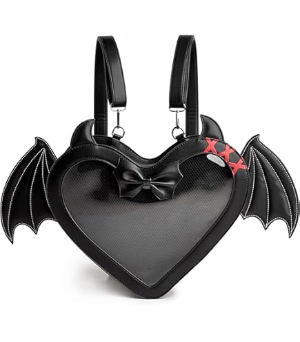 Amazon.com: Gothic Bat Wing Backpack Purse, Black Faux  display picture 1