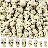 150 PCS Halloween Mini Skull Heads Plastic Skeleton Head Party Decorations | Resin Miniature Decorative Skulls DIY Skeleton Head Figurines for Halloween Vase Filler Trick Toy Table Decor 4 Sizes