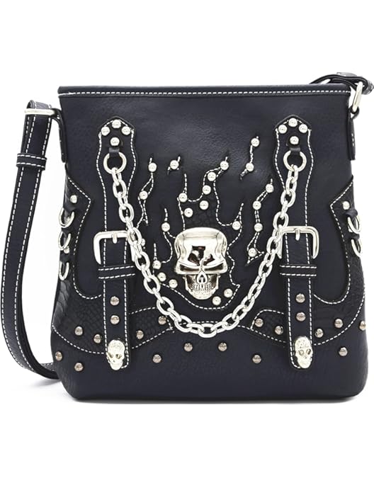 Punk Gothic Rock Metallic Skull Day of the Dead Floral Sugar Skull