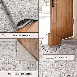 Hazo Haus Light Gray Washable 2'6"x10' Wide Hallway