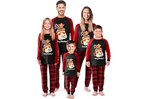 SUNNYBUY Matching Family Christmas Pajamas Set Holiday Jammies Xmas PJS for Women Men Couple and Teens
