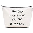 LIBIHUA Bride Gift,The One Where I'm the Bride,Engagement Gift,Bride to Be,Newly Engaged,Bridal Shower Gifts,Bachelorette Party Gifts,Travel Pouch,Hangover Bag,Clutch Bag,Makeup Bag,Cosmetic Bag