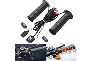 OXWIND Heated Grips, ATV Heated Grips and Thumb Warmer, 3-Level Heating Settings, 7/8 Electric Grips for 12V 22mm ATV Motorcycle Handlebars