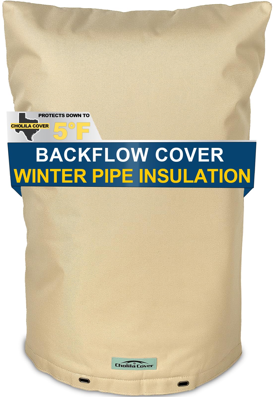 Cholila Cover Backflow Preventer Cover Insulated (5˚F) - 18"W x 34"H Backflow Cover for Winter Pipe Freeze Protection - Sprinkler Covers for Outside with 7 Layers Fabric Double Wall Insulation Cover Image