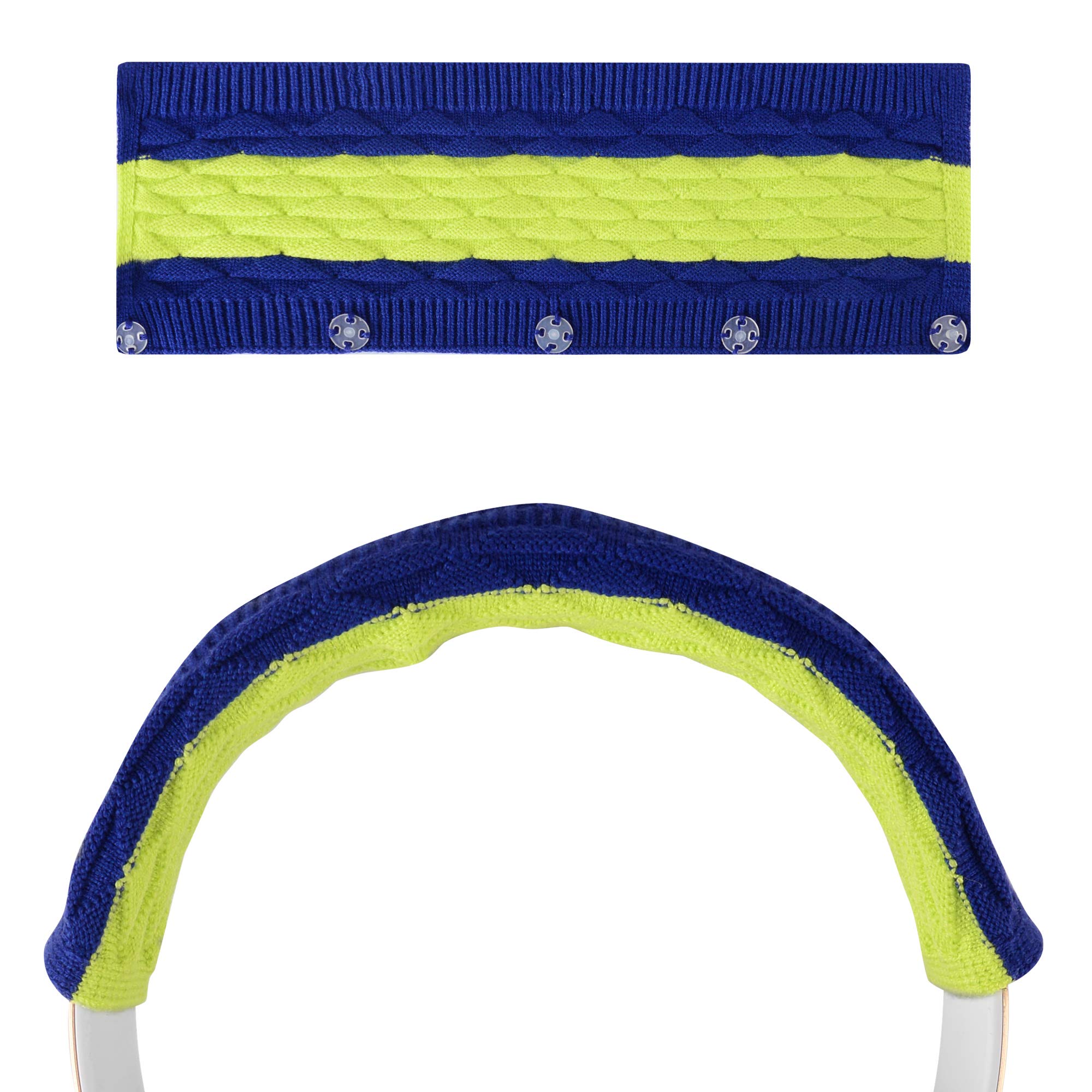 Geekria Knit Fabric Headband Cover Compatible with Bose, AKG, Sennheiser, Sony, Audio-Technica Headphones, Replacement Repair Part, Easy DIY Installation (Pop Indigo)