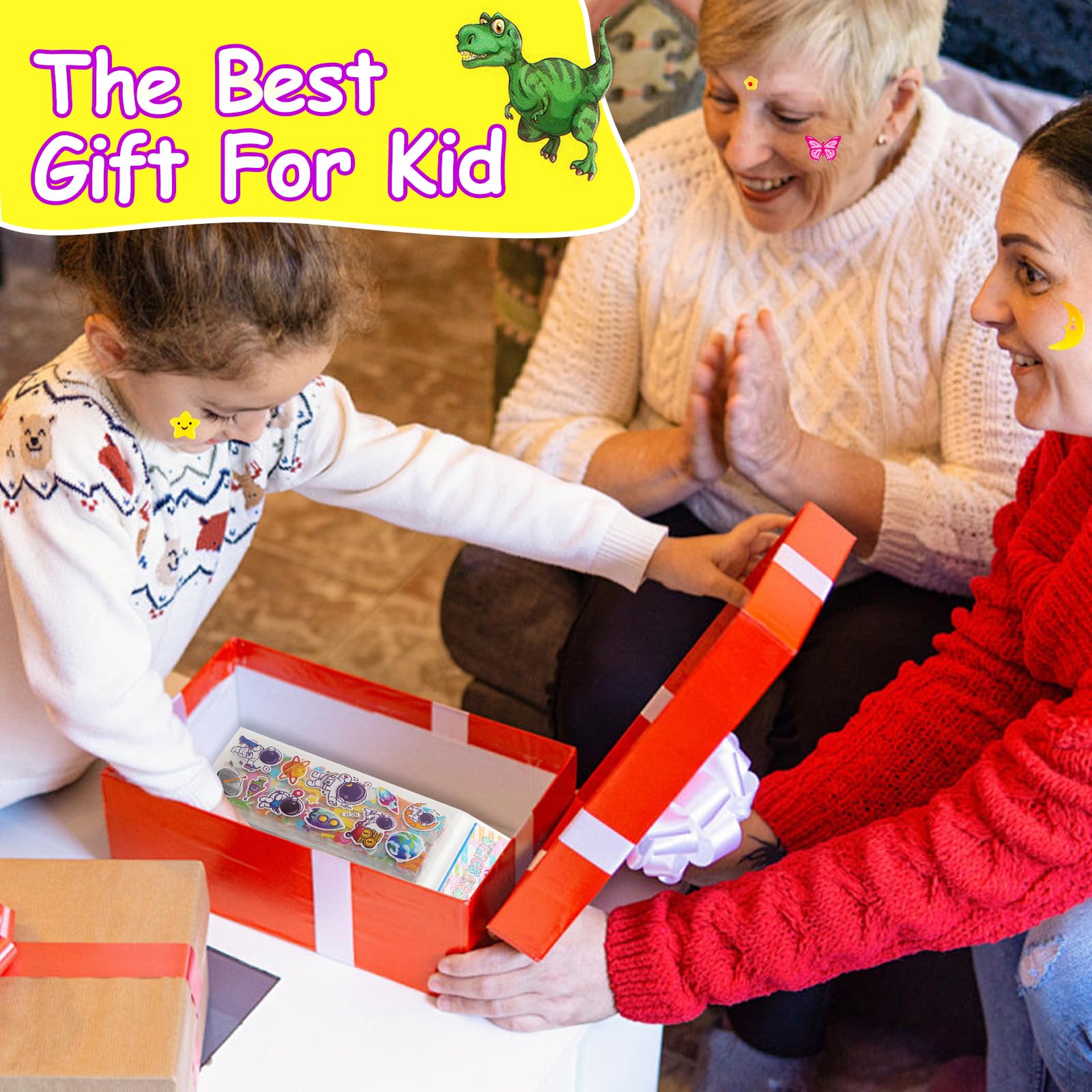 Habett 3D Stickers for Kids & Toddlers, 500+ 3D Puffy Stickers Including Animals, Letters, Numbers, Dinosaurs, Cars and More for Boys, Girls, Teachers, Reward, Craft Scrapbooking