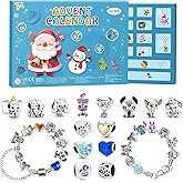 Myouth Advent Calendar 2025 for Kids Christmas 24 Days Countdown Calendar with Bracelet and Unique Cute Cartoon Charm Christmas Holiday Ornament Gift for Girls Teens