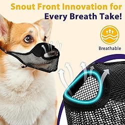 LUCKYPAW Dog Muzzle, Mesh Muzzle for Large Medium