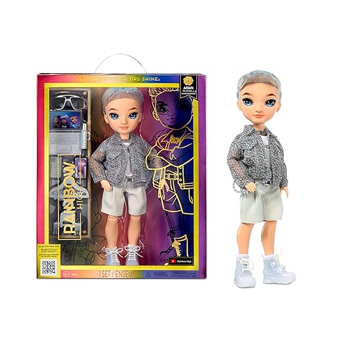 Rainbow High Fashion Doll – AIDAN RUSSEL - Purple BOY Doll – Fashionable Outfit & 10+ Colourful Play Accessories - For Collectors and Kids Ages 4-12