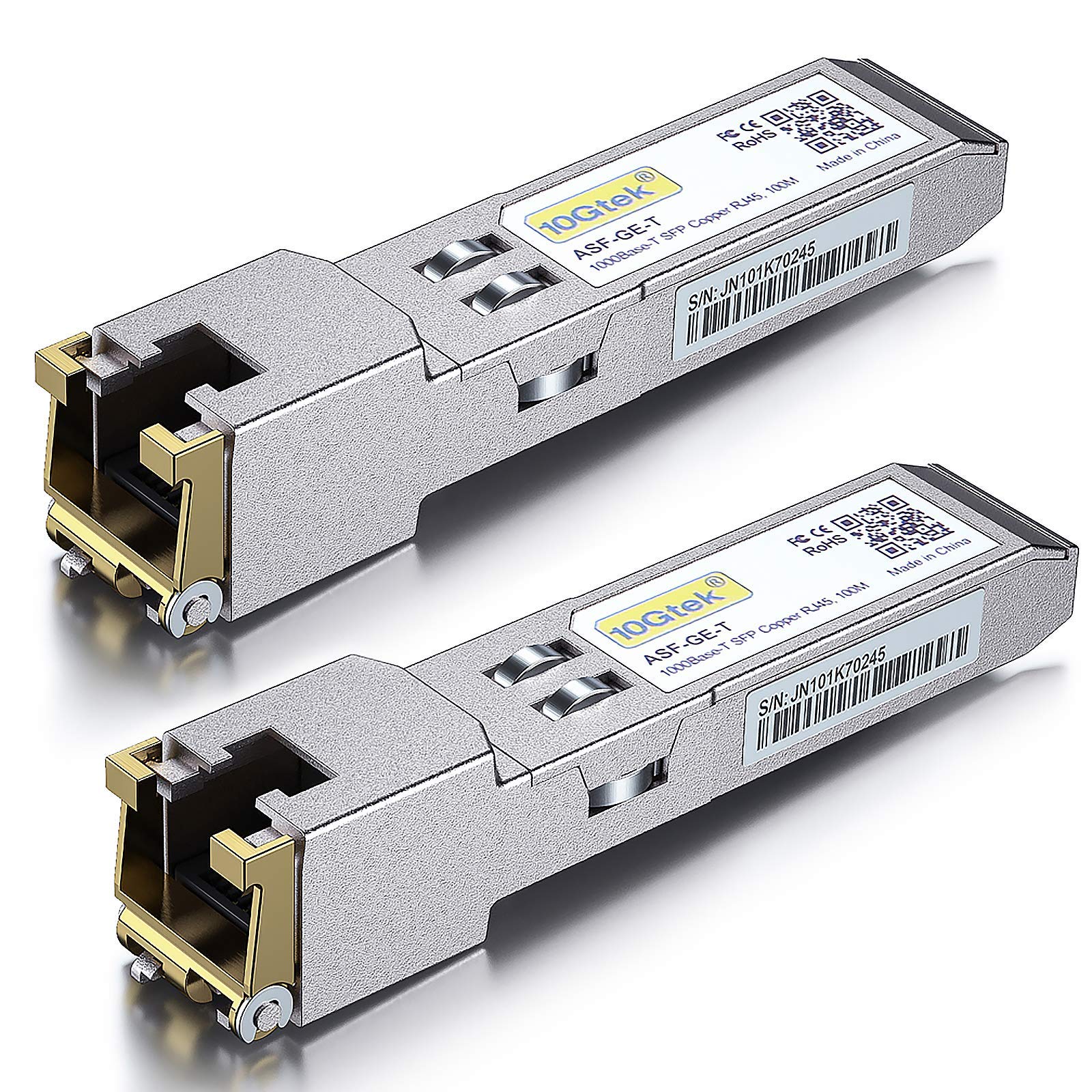 [2 Pack] 1G SFP to RJ45 Mini-Gbic Module 100-meter, 1000Base-T Copper Transceiver Compatible for Cisco GLC-T/SFP-GE-T, Meraki, Ubiquiti UniFi UF-RJ45-1G, Netgear, Zyxel, D-Link, TP-Link and more
