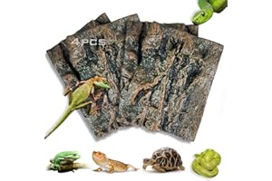 Sysmashing 4pcs Rock Terrarium Background,3D Reptile Tank Background Board,Amphibian Stereo Backdrop Wall,Lizard Snake Gecko Spider Chameleon Turtle Fish pet silo Background Decorative Panel
