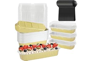 BAKINGPAK Mini Cake Tins With Lids,30PCS 6.8OZ 200ML Aluminum Foil Mini Loaf Pans Mini Cake Pans With Lids Cake Cups Mini Cake Tins Mini Aluminum Pans With Lids Gifts for Mom Wedding Brithday,Gold