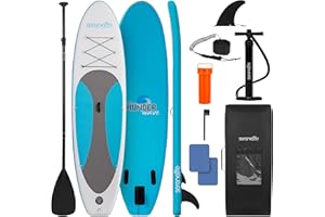 SereneLife Ultra-Light Inflatable Stand Up Paddle Board with Premium SUP Accessories - Extra Wide Stable Design with Non-Slip EVA Deck Pad for Youth and Adults of All Skill Levels - 275 lbs Capacity