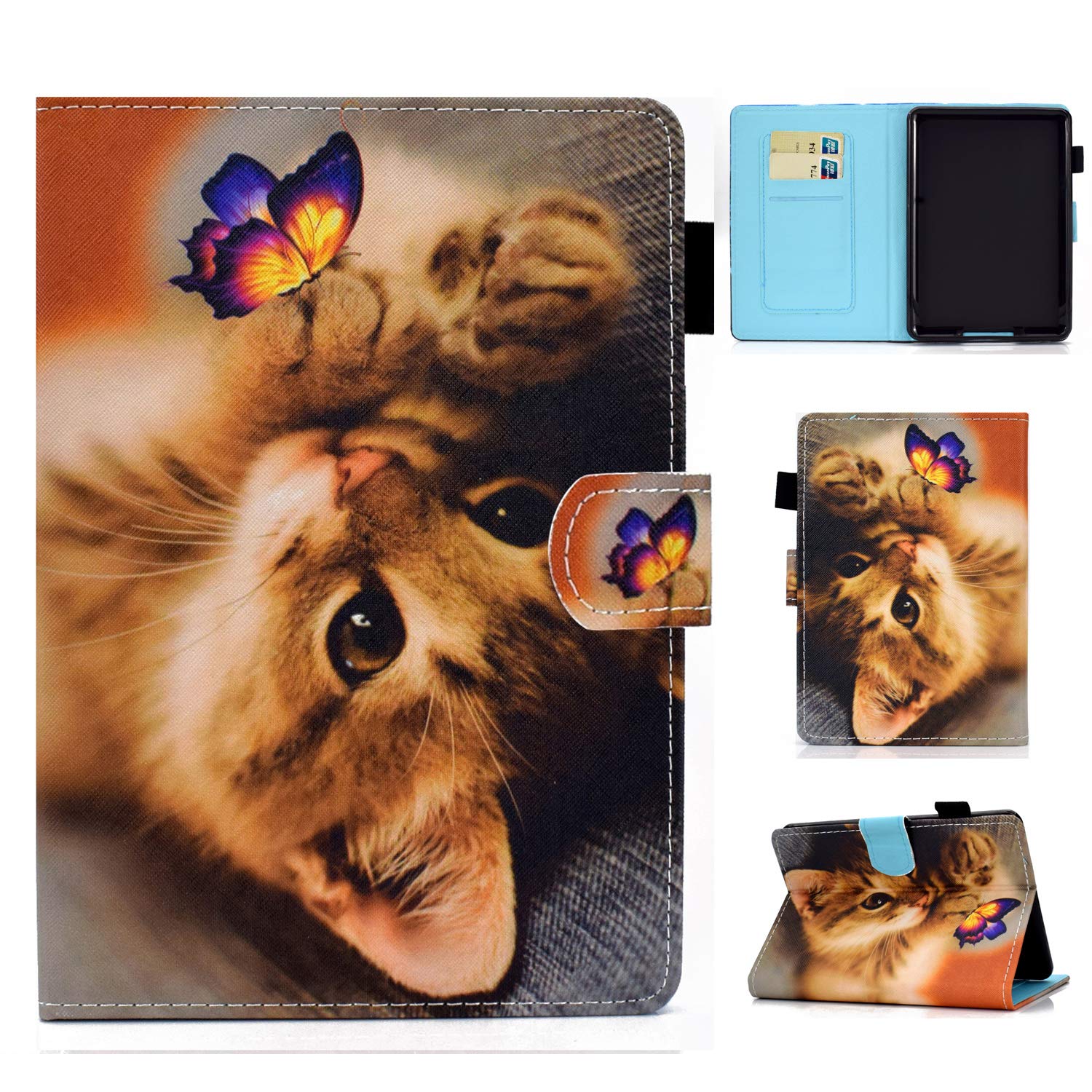 Bspring Case for 6.8" Kindle Paperwhite (11th Generation-2021 E-Reader) and Kindle Paperwhite Signature Edition, Light Shell Cover with Auto Wake/Sleep,Cat