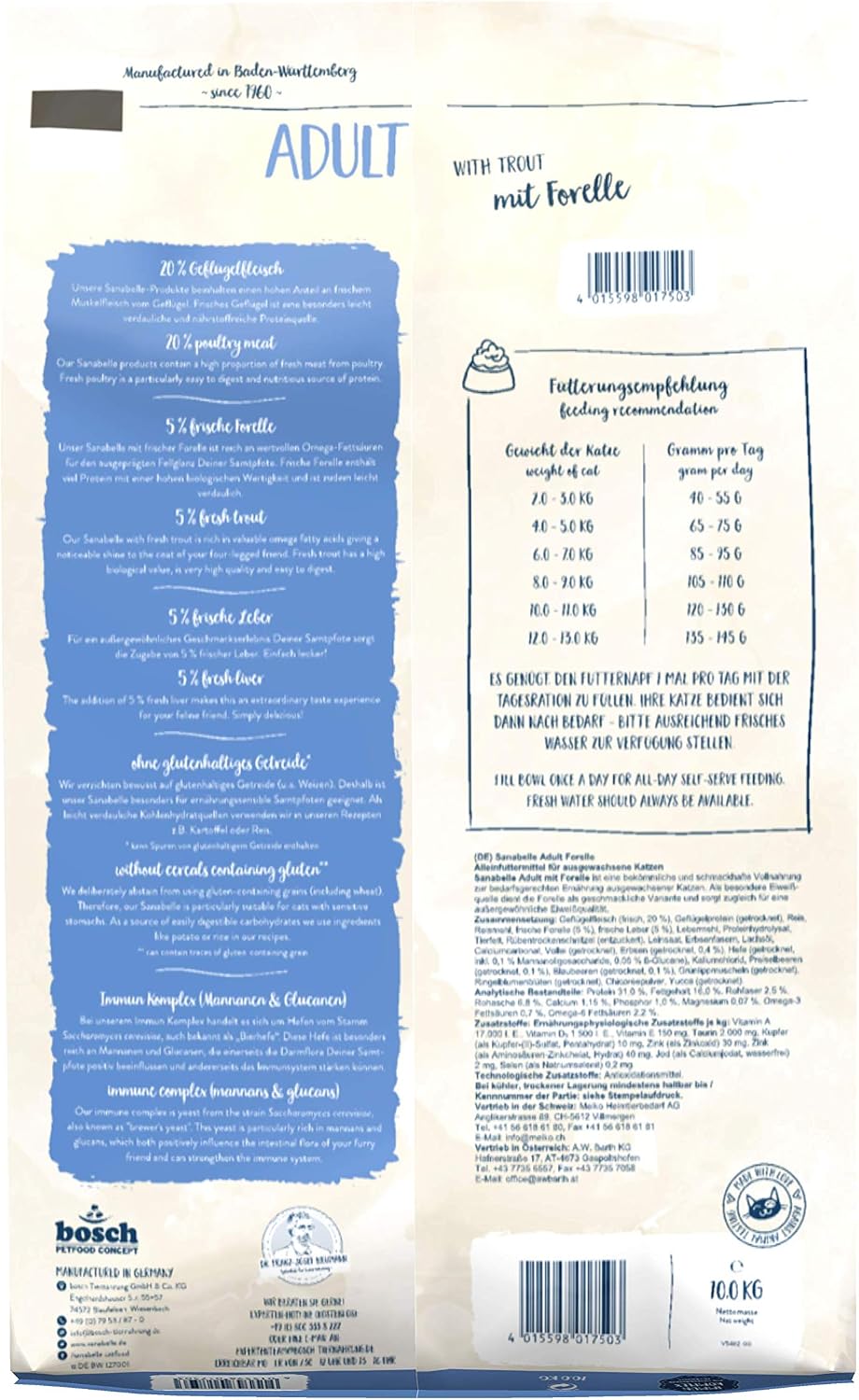 Sanabelle Adult with Trout Dry cat food for adult cats (from 12 months), 10.50 kg, 10 kg (Pack of 1) - Image 3