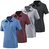 Women's Golf Polo Shirts Lightweight Moisture Wicking Short Sleeve Shirt Quick Dry Athletic Tennis Tops