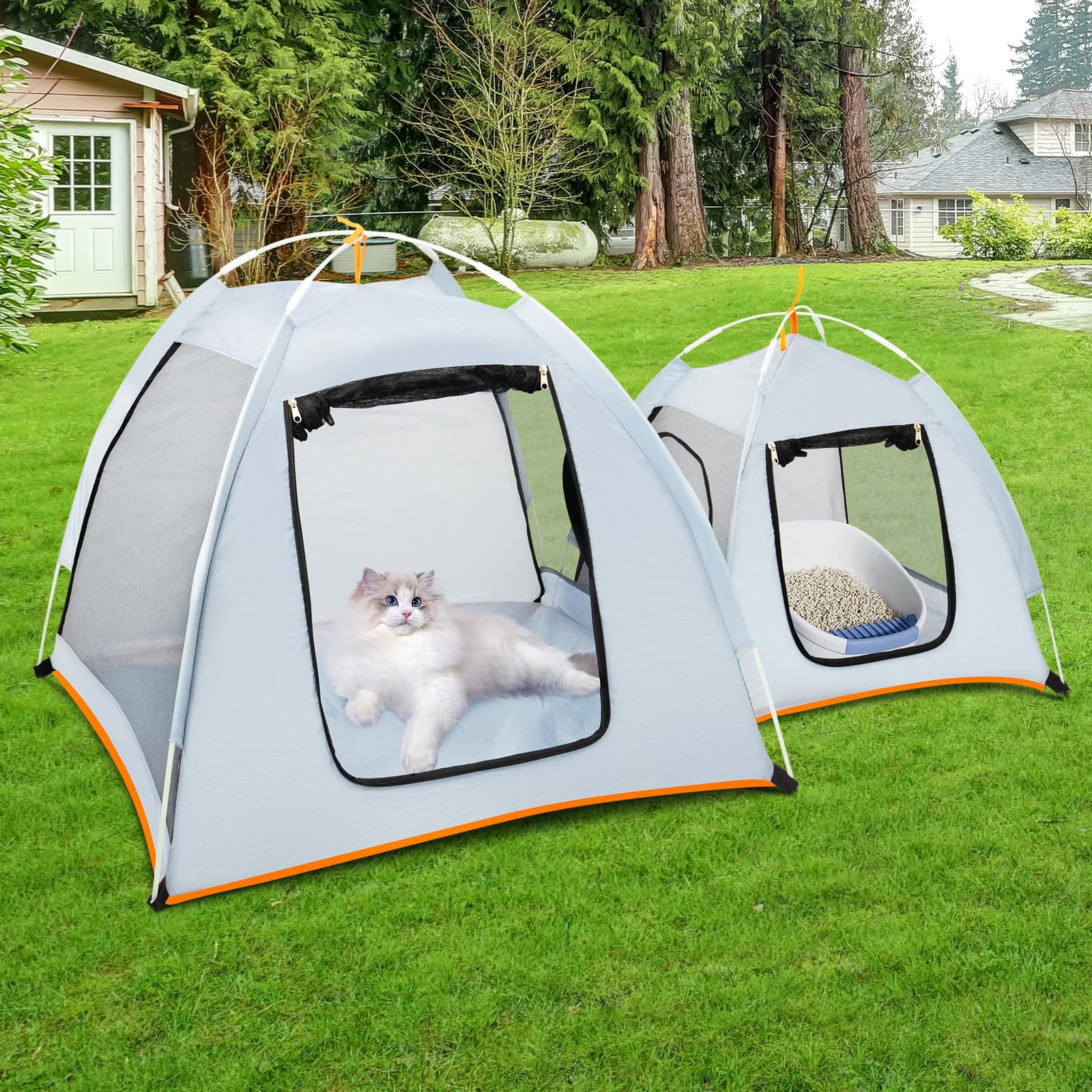 View 1 of VICHTOP Cat Tent Playpen,Tent Design for Portable and Easy Storage,Foldable Pet Tent for Indoor and Outdoor Use of Kitten and Puppy,Cat Travel Carrier with Litter Box Enclosure