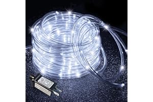 XMASBOKEH 66FT 200 LED Rope Lights for Outside, Connectable Rope Lights Outdoor Waterproof with 8 Modes, Plug in Christmas String Lights for Indoor Garden, Backyard, Patio, Deck, Pool, Tree Decorations, White