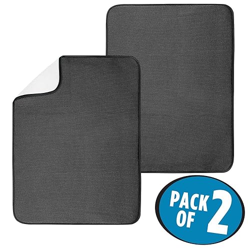 KitchenCraft SuperAbsorbent Large Dish Drying Mat, 45 x 40 cm (17.5" x 16") Grey Amazon.co
