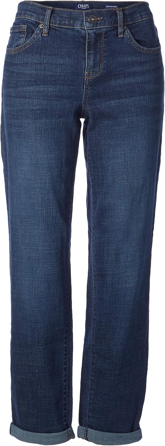 CHAPS Jeans Women's Slim Boyfriend Roll Cuffed Jean at Amazon Women's