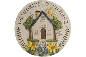 Bechivie Grandma Garden Stepping Stone Yard Walkway Step Stone Grandma Gifts from Grandchildren Home Outdoor Decor Lawn Concrete Stepping Stones Outside Decorations, regular, White