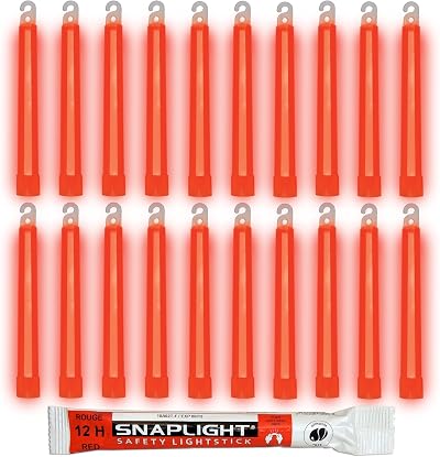 Cyalume Red Snaplight Lightsticks 15cm 8 Hour Pack of 20 Military Grade Made