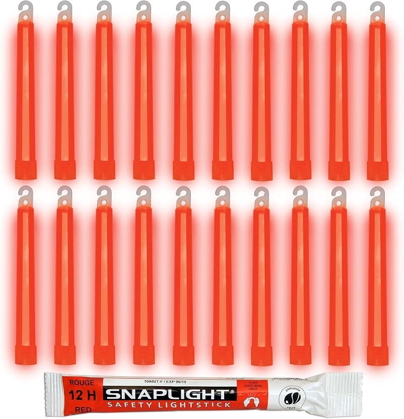 Cyalume Red Snaplight Lightsticks 15cm 8 Hour Pack of 20 Military Grade Made